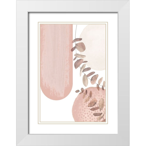 boho pink-2 White Modern Wood Framed Art Print with Double Matting by Moss, Sally Ann