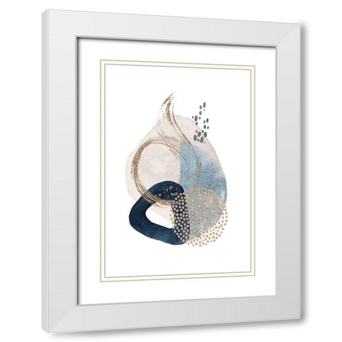 Smooth Shapes-3 White Modern Wood Framed Art Print with Double Matting by Moss, Sally Ann