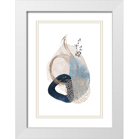Smooth Shapes-3 White Modern Wood Framed Art Print with Double Matting by Moss, Sally Ann