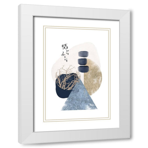 Smooth Shapes-2 White Modern Wood Framed Art Print with Double Matting by Moss, Sally Ann
