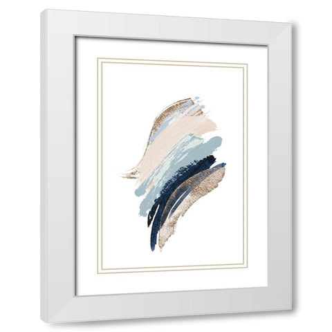 Smooth Shapes-1 White Modern Wood Framed Art Print with Double Matting by Moss, Sally Ann