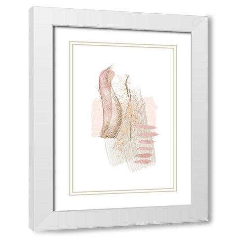 Mystical Pink Abstract-3 White Modern Wood Framed Art Print with Double Matting by Moss, Sally Ann