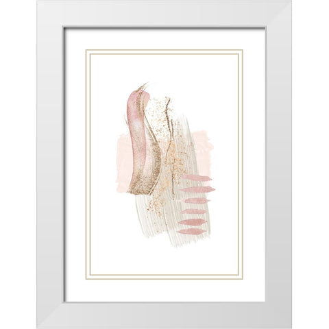 Mystical Pink Abstract-3 White Modern Wood Framed Art Print with Double Matting by Moss, Sally Ann