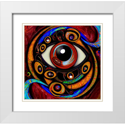 EyesX White Modern Wood Framed Art Print with Double Matting by Baco, Velibor