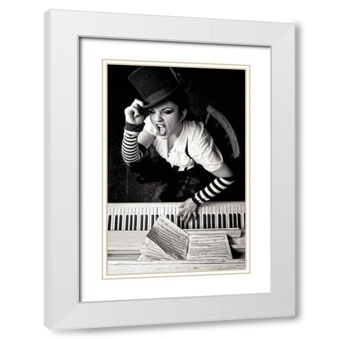 Alice White Modern Wood Framed Art Print with Double Matting by Platonova, Helena
