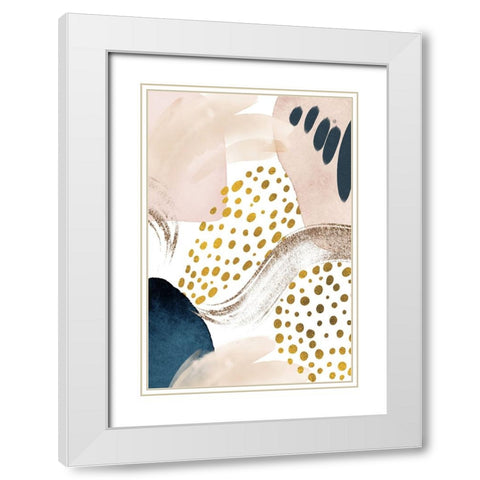 Smooth Abstract-3 White Modern Wood Framed Art Print with Double Matting by Moss, Sally Ann