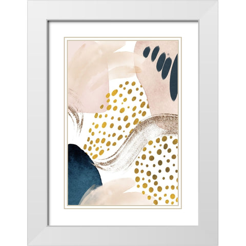 Smooth Abstract-3 White Modern Wood Framed Art Print with Double Matting by Moss, Sally Ann
