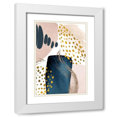 Smooth Abstract-2 White Modern Wood Framed Art Print with Double Matting by Moss, Sally Ann