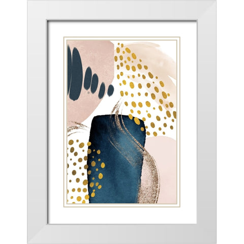 Smooth Abstract-2 White Modern Wood Framed Art Print with Double Matting by Moss, Sally Ann