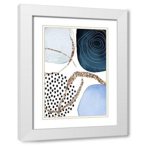 Aesthetic Blues-1 White Modern Wood Framed Art Print with Double Matting by Moss, Sally Ann