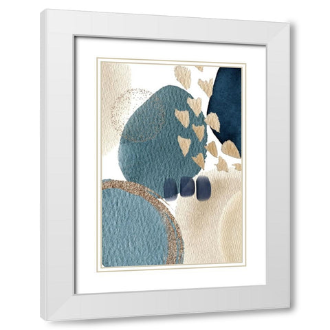 Blue Beauty-3 White Modern Wood Framed Art Print with Double Matting by Moss, Sally Ann
