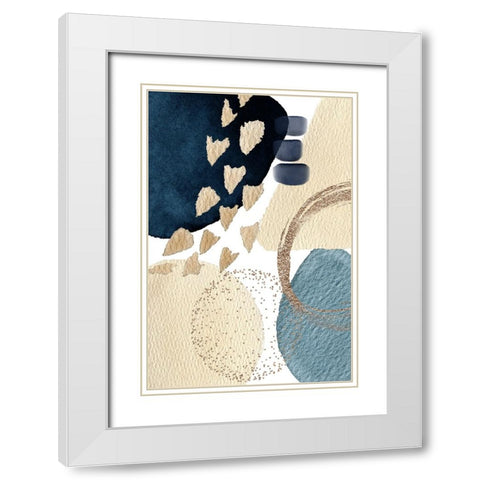 Blue Beauty-2 White Modern Wood Framed Art Print with Double Matting by Moss, Sally Ann
