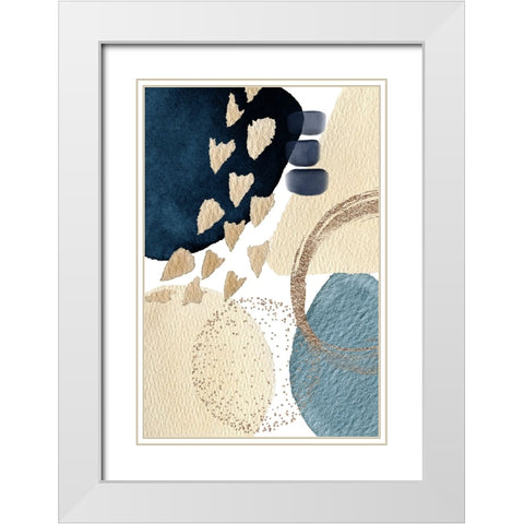 Blue Beauty-2 White Modern Wood Framed Art Print with Double Matting by Moss, Sally Ann