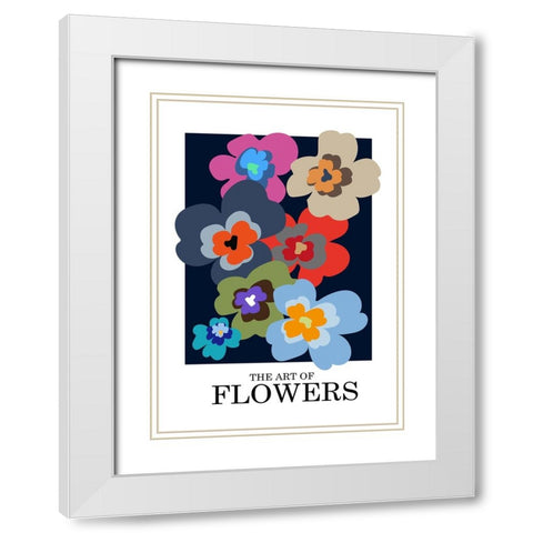 The Art Of Flowers Blue White Modern Wood Framed Art Print with Double Matting by Collett, Frances