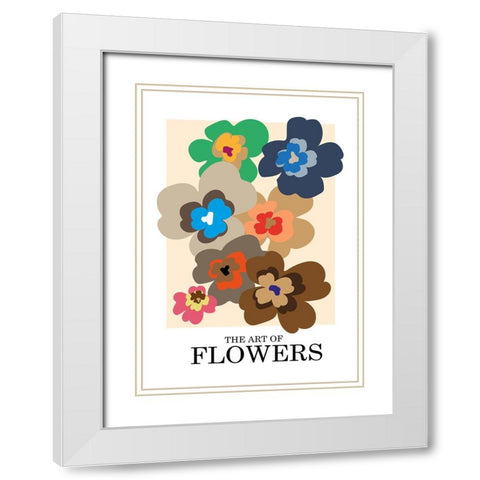 The Art Of Flowers Pink White Modern Wood Framed Art Print with Double Matting by Collett, Frances