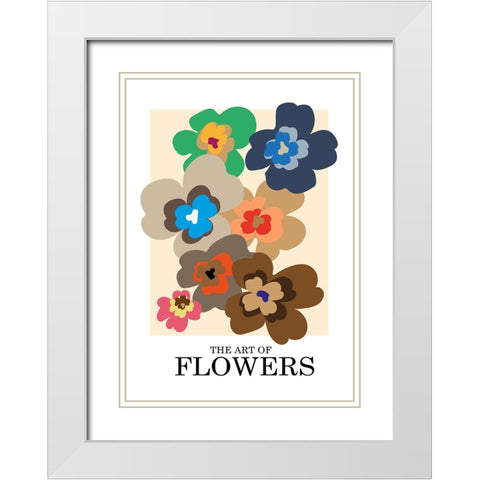 The Art Of Flowers Pink White Modern Wood Framed Art Print with Double Matting by Collett, Frances