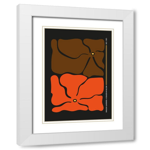 Two By Two Flower Grey/Orange White Modern Wood Framed Art Print with Double Matting by Collett, Frances