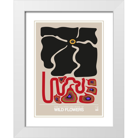 The Illustrated Book Of Wild Flowers Vol.1 Greige White Modern Wood Framed Art Print with Double Matting by Collett, Frances