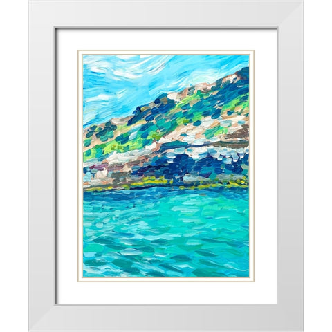 Palma White Modern Wood Framed Art Print with Double Matting by Key and Sea