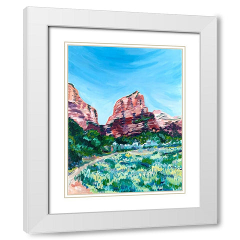 Angels Landing White Modern Wood Framed Art Print with Double Matting by Key and Sea