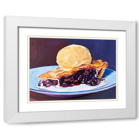 Blueberry Pie White Modern Wood Framed Art Print with Double Matting by Key and Sea