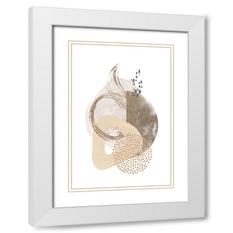 Neutral Silk-1 White Modern Wood Framed Art Print with Double Matting by Moss, Sally Ann