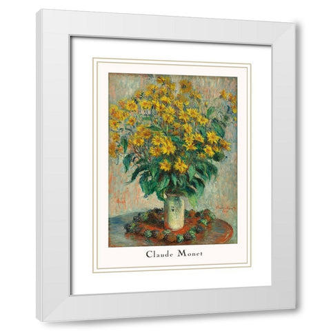 Jerusalem Artichoke Flowers White Modern Wood Framed Art Print with Double Matting by Pictufy