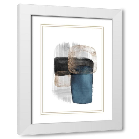 Night Blue-3 White Modern Wood Framed Art Print with Double Matting by Moss, Sally Ann
