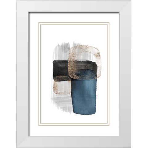 Night Blue-3 White Modern Wood Framed Art Print with Double Matting by Moss, Sally Ann
