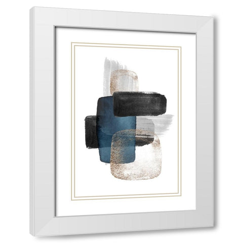 Night Blue-2 White Modern Wood Framed Art Print with Double Matting by Moss, Sally Ann