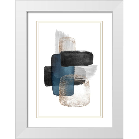 Night Blue-2 White Modern Wood Framed Art Print with Double Matting by Moss, Sally Ann