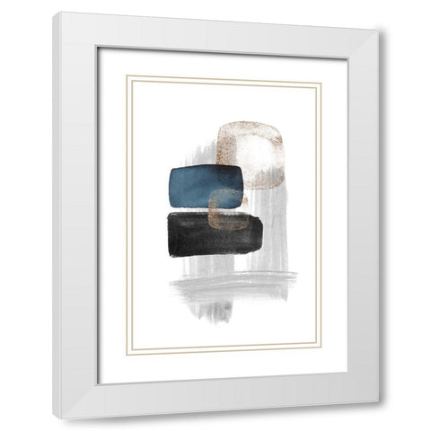 Night Blue-1 White Modern Wood Framed Art Print with Double Matting by Moss, Sally Ann