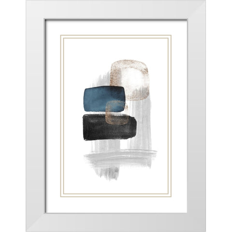 Night Blue-1 White Modern Wood Framed Art Print with Double Matting by Moss, Sally Ann