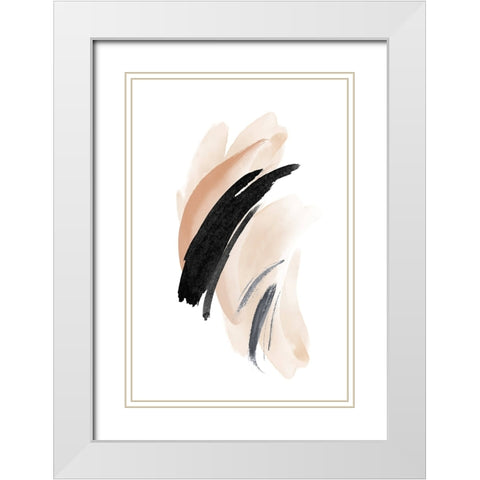 Simple Beige-2 White Modern Wood Framed Art Print with Double Matting by Moss, Sally Ann