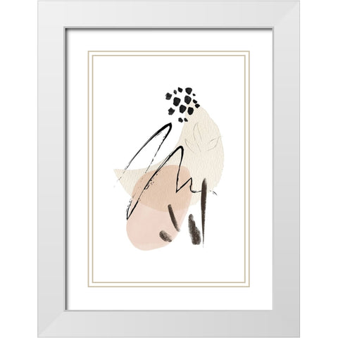 Simple Beige-1 White Modern Wood Framed Art Print with Double Matting by Moss, Sally Ann