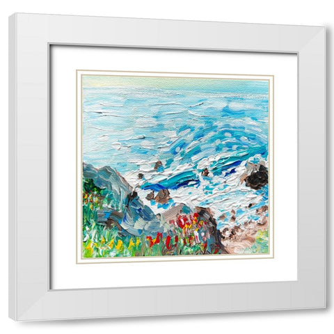 Coastline White Modern Wood Framed Art Print with Double Matting by Key and Sea