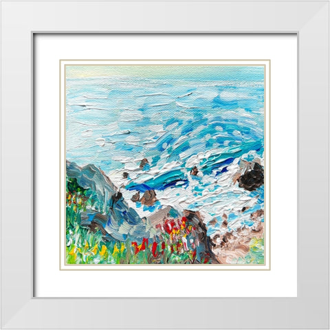 Coastline White Modern Wood Framed Art Print with Double Matting by Key and Sea