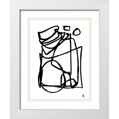 Cycling White Modern Wood Framed Art Print with Double Matting by Hobday, Dan