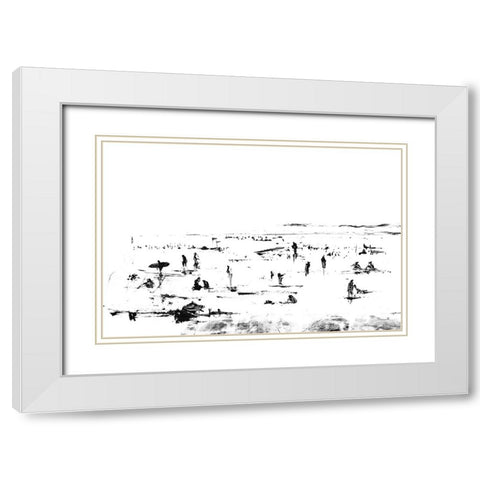 Beach White Modern Wood Framed Art Print with Double Matting by Hobday, Dan