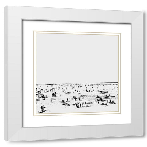 Beach No2 White Modern Wood Framed Art Print with Double Matting by Hobday, Dan