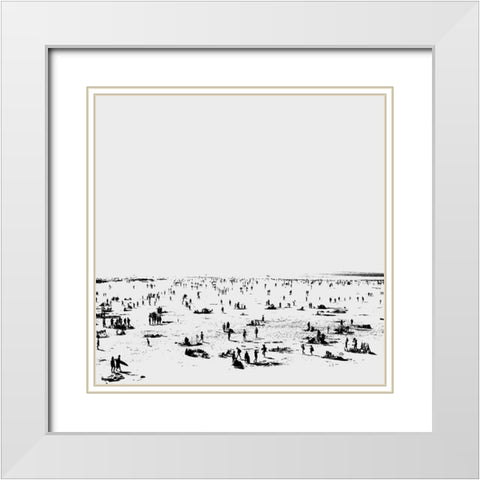 Beach No2 White Modern Wood Framed Art Print with Double Matting by Hobday, Dan