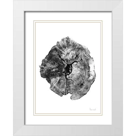 Oak Log White Modern Wood Framed Art Print with Double Matting by Hobday, Dan