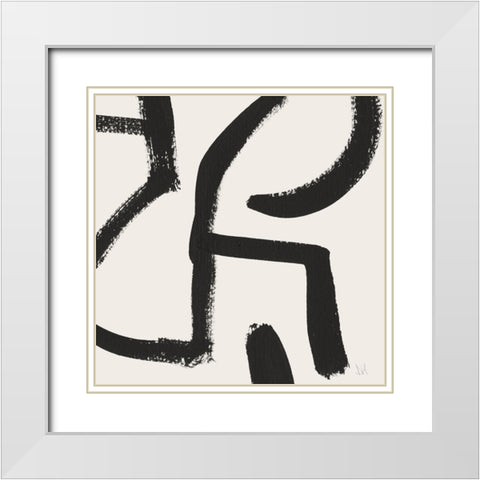 Curvy Lines No2 White Modern Wood Framed Art Print with Double Matting by Hobday, Dan