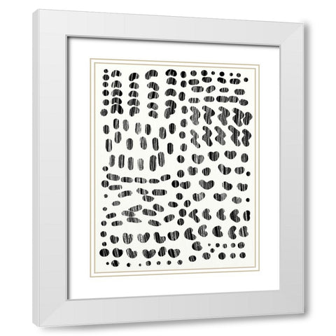 Dots and Strokes White Modern Wood Framed Art Print with Double Matting by Hobday, Dan