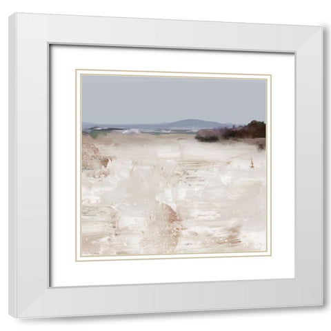 Stream White Modern Wood Framed Art Print with Double Matting by Hobday, Dan