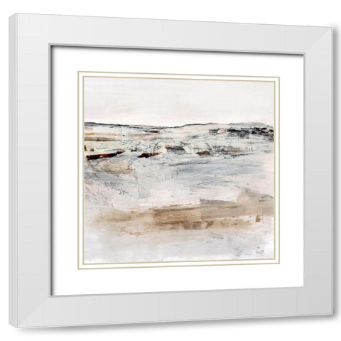 August No3 White Modern Wood Framed Art Print with Double Matting by Hobday, Dan