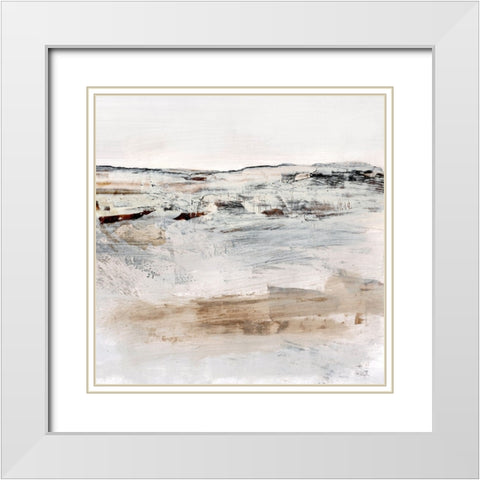 August No3 White Modern Wood Framed Art Print with Double Matting by Hobday, Dan
