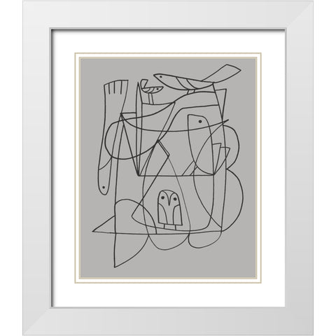 Daily No2 White Modern Wood Framed Art Print with Double Matting by Hobday, Dan