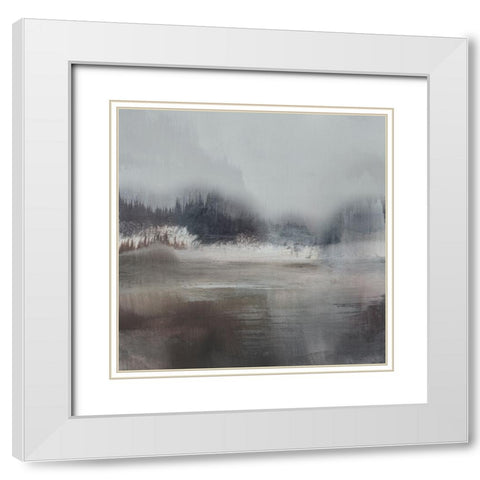 Forest Lake White Modern Wood Framed Art Print with Double Matting by Hobday, Dan