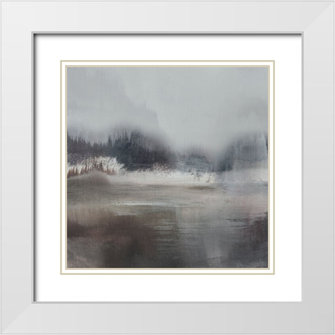 Forest Lake White Modern Wood Framed Art Print with Double Matting by Hobday, Dan